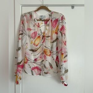 Floral Sheer Blouse (XL) from White House/Black Market